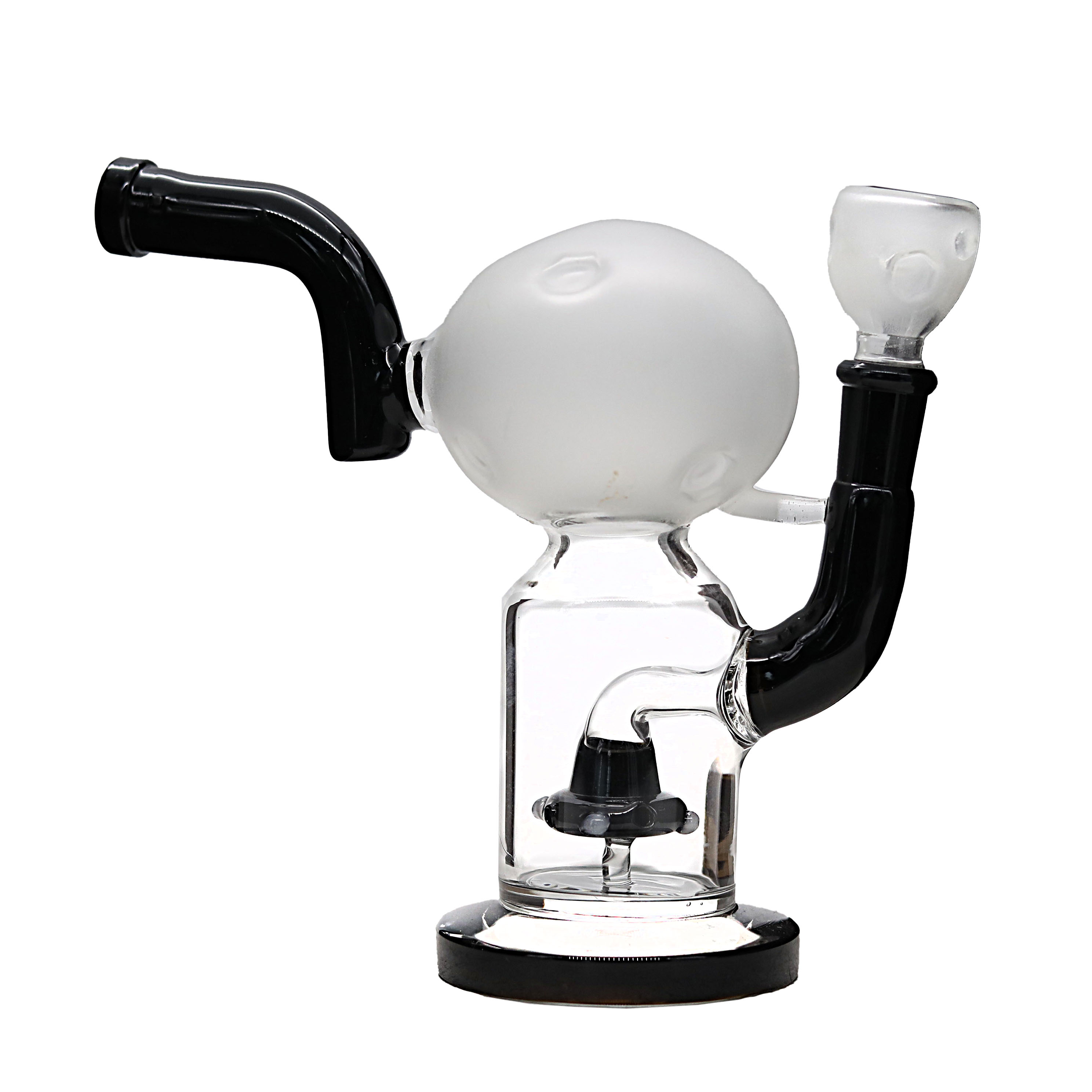 Sandblasted Design Crescent Moon Waterpipe (SB-7005) | 8 inch | Assorted Color product image